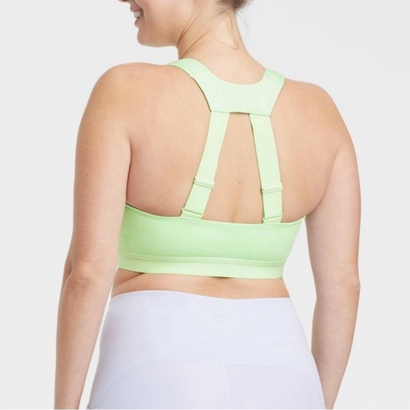 ALL IN MOTION Sculpt High Support Zip-Front Sports Bra Light Green- Size 34C - Picture 2 of 6